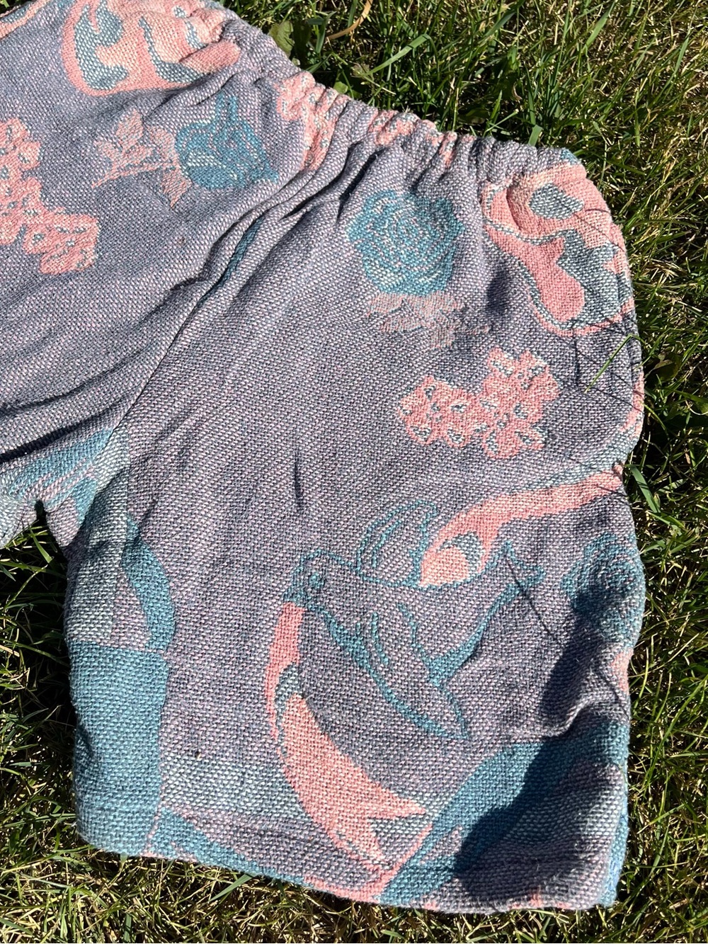 Upcycled Cotton Tapestry Shorts- Pastel - Picture 4 of 7